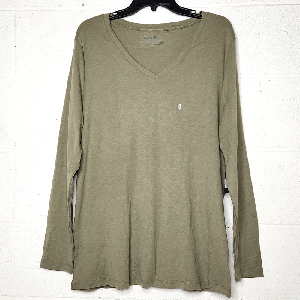 Eddie Bauer Long Sleeve V-Neck Top